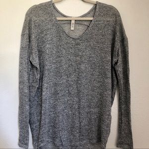 Gray long-sleeve top